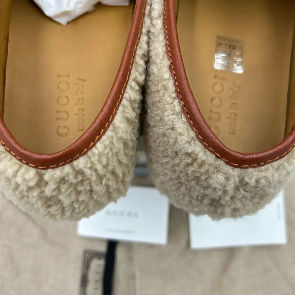 Men’s Gucci Horsebit ivory wool loafers size 9.5 made in Italy. - Picture 6 of 9